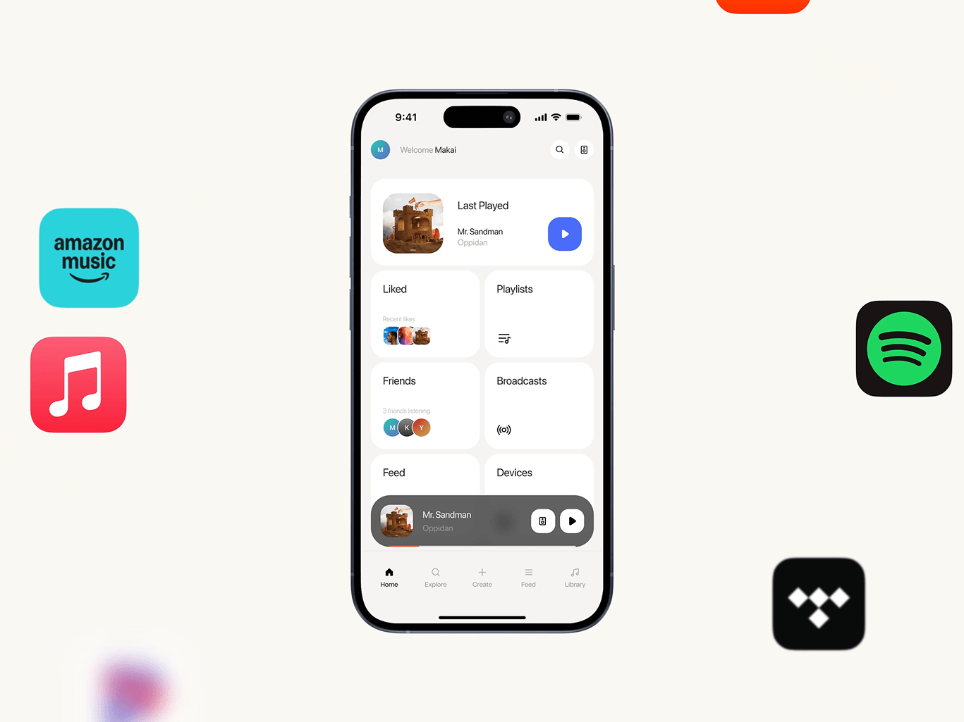 Hands connecting and starting playback